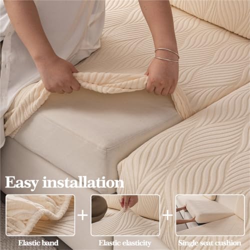 Fundas para sofá de salón familiar que protegen muebles en forma de L 4
