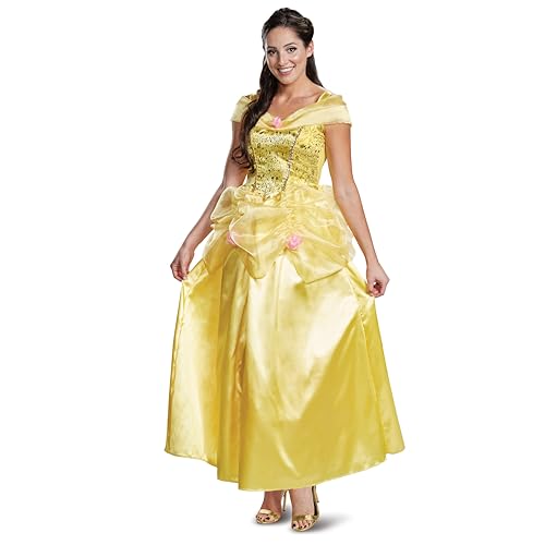 Disguise womens Belle Costume, Official Disney Princess Beauty and the Beast Dress Adult Sized Costumes, Yellow, XL 18-20 US