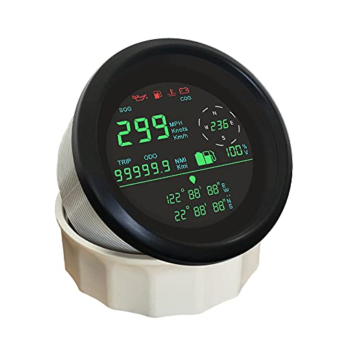Eling Auto Gauge Set Gps Speedometer Odometer Overspeed Alarm Fuel Gauge Voltmeter For Boat Car Truck Motorcycle 85Mm (Black+Black) #TOP1