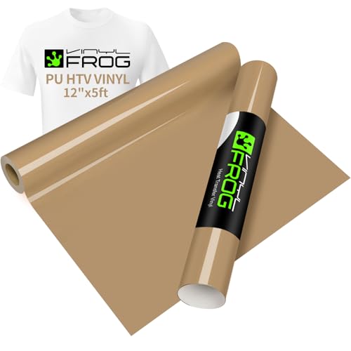 Image of Camel PU Heat Transfer Vinyl 10 inch by 5 feet Iron on HTV for for T Shirts Garments Bags and Other Fabrics(10 inchx60 inch) | Camel Iron on Vinyl for T-Shirts, Stretchy & Machine Washable Heat Press Vinyl for DIY Craft Designs