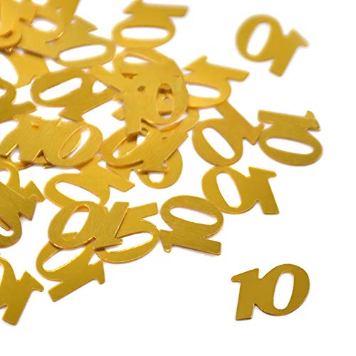 Hrovsur Gold 10 Confetti Glitter For Birthday - Number 10 Confetti Table Sprinkle Confetti For Wedding Anniversary Party Supplies, 10Th Birthday Decorations #TOP8