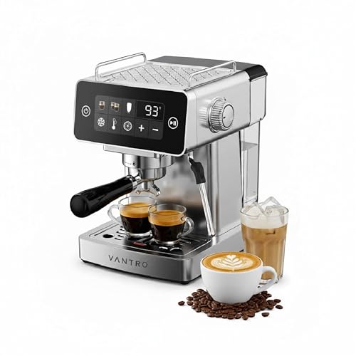 VANTRO Espresso Coffee Machine | 20 Bar Professional Pressure | 1500W | Stainless Steel Housing | Touch Control Panel | Adjustable Temperature & Extraction Time