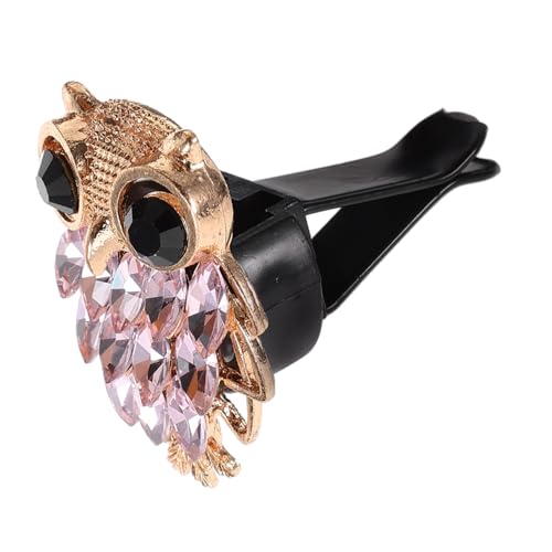 OSOLADY フクロウのアロマ クリップ 回転可能 パラ 通気口のない 空気 加湿器 ディフューザー ポンプ リフレッシュする コンプレッサー 車 アルミニウム合金、樹脂 ピンク