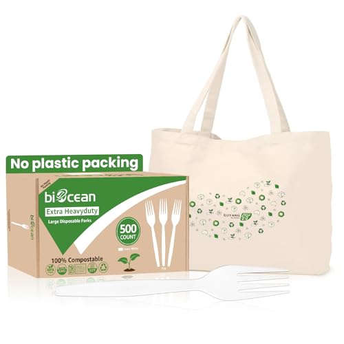 Snapklik.com : Biocean Extra Heavyduty Compostable Forks Disposable ...
