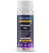 NAPSOMNIA Melatonin 10mg Fast Dissolve 200 Tablets, Melatonin Sleep Aid, Vegetarian Non-GMO Glute...