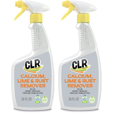 CLR Calcium, Lime & Rust Remover, Blasts Calcium, Dissolves Lime Deposits, Zaps Stubborn Rust Stains and Hard Water Deposits, 26 Ounce Spray Bottle (Pack of 2) Cover