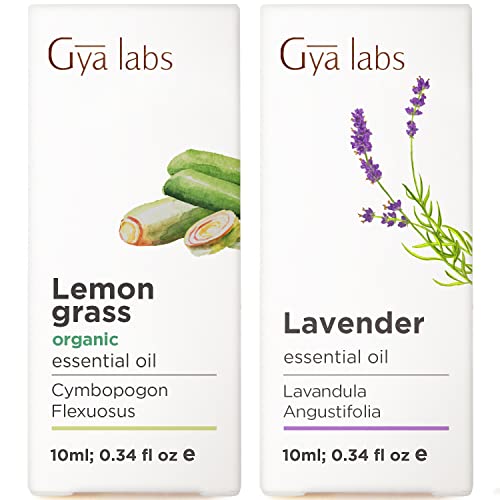 Organic Lemongrass Essential Oil for Diffuser & Lavender Oil Essential