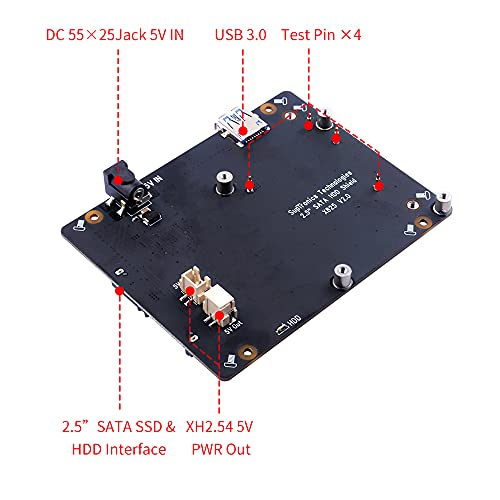 Image of Raspberry Pi 4 SATA Storage, Raspberry Pi 4 Model B 2.5 inch SATA HDD /SSD Expansion Board X825 V2.0 USB3.0 Shield ( Only for Raspberry Pi 4B )