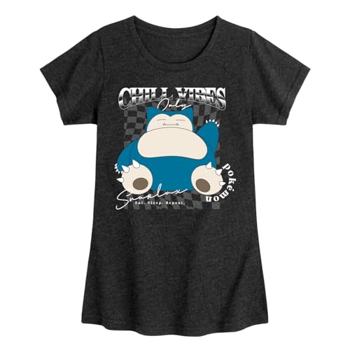 Pokémon - Snorlax Chill Vibes -Youth Girls Short Sleeve T-Shirt