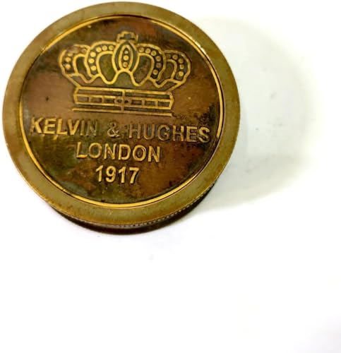 Kelvin & Hughes Vintage 1917 London Brass Compass, Antique Nautical Navigation Instrument