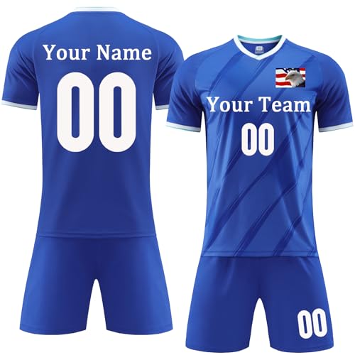 Custom Soccer Jersey Kids Adults Personalized Soccer Uniform with Team Name Number Logo
