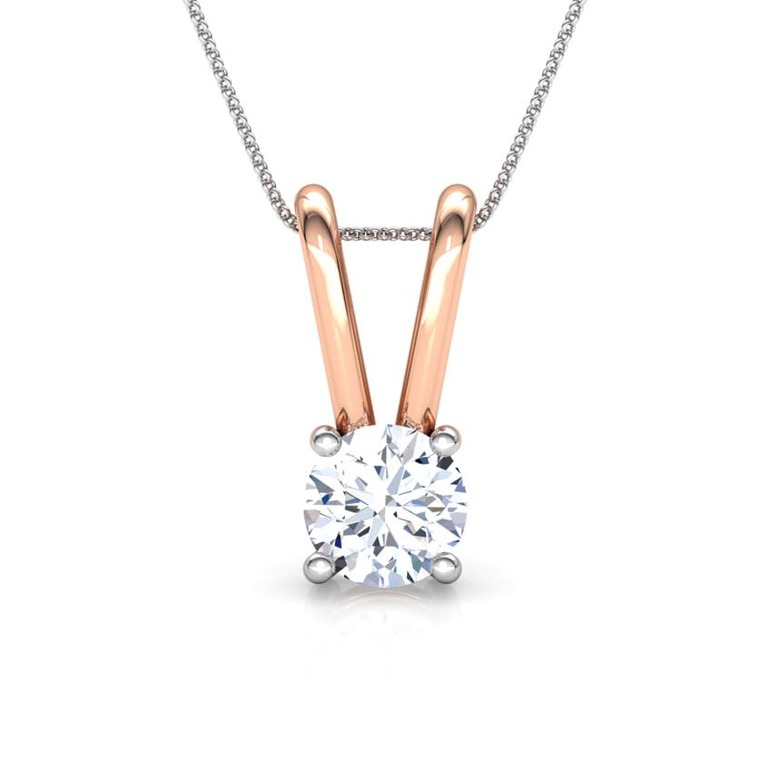 Image of Lab Grown Diamond Solitaire Pendant Necklace, 1 Carat, Silver Chain