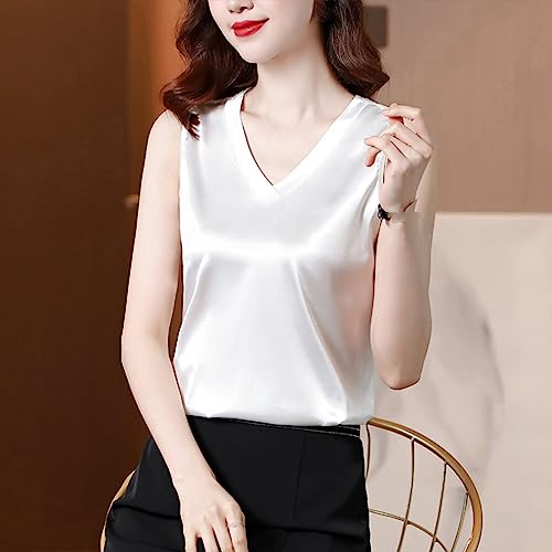 Débardeur en satin pour femme chic et fluide top été col en V
