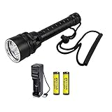 BESTSUN Buceo Linterna, 5000 Lumens Linterna de Buceo Recargable Linternas de Submarinismo Impermeable 80 Metros Luces Sumergibles