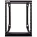 NavePoint 12U Wall Mount IT Open Frame 19 Inch Rack with Swing Out Hinged Gate Black