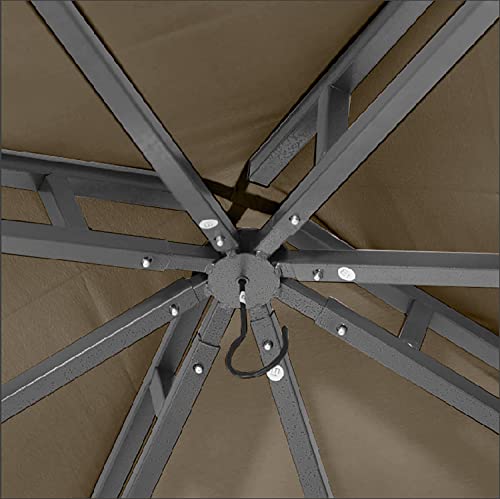 ABCCANOPY Gazebos for Patios 10x10 - Outdoor Steel Frame Gazebo for Lawn Backyard Garden Deck (Khaki)