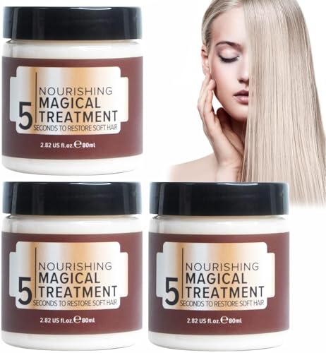 Mascarilla alisadora de cabello con reparación profunda, mascarilla nutritiva para el cabello con 5 tratamientos mágicos, crema reparadora de cabello en 5 segundos para cabello seco y dañado