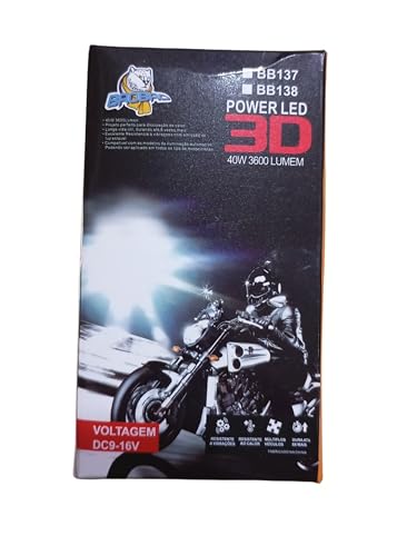 Image of 3D Power LED H4 Motorcycle Headlight Bulb, 40W 3600 Lumens, DC 9-16V, Vibration Resistant