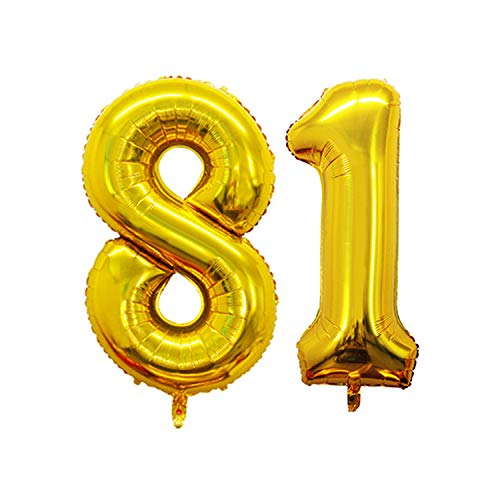 Goer 42 Inch Gold Number 18 81 Balloon,Jumbo Foil Helium Balloons For 18Th 81St Birthday Party Decorations And Anniversary Event #TOP5