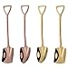 4pcs Shovel Shape Spoon Stainless Steel Spoon Stirring Spoon Watermelon Spoon (Golden)