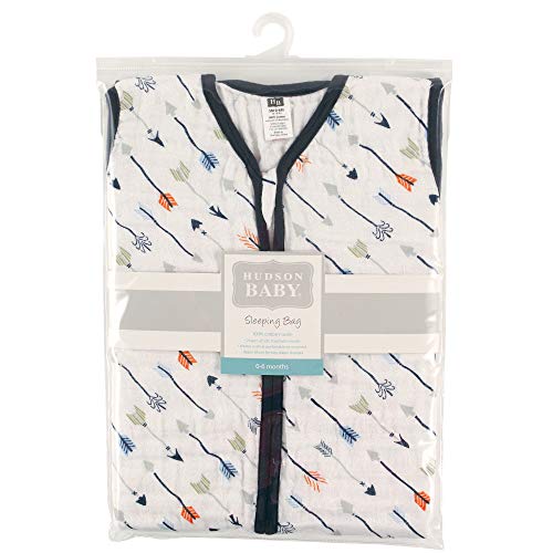 Image of Hudson Baby Unisex Baby Muslin Cotton Sleeveless Wearable Sleeping Bag, Sack, Blanket, Arrow, 18-24 Months