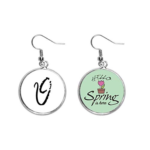 Pendientes de la letra griega Theta negra, el colgante decorativo ideal para regalar