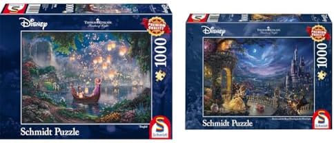 Schmidt Puzzle 1000 pièces Thomas Kinkade: Disney Rapunzel et La Belle ...