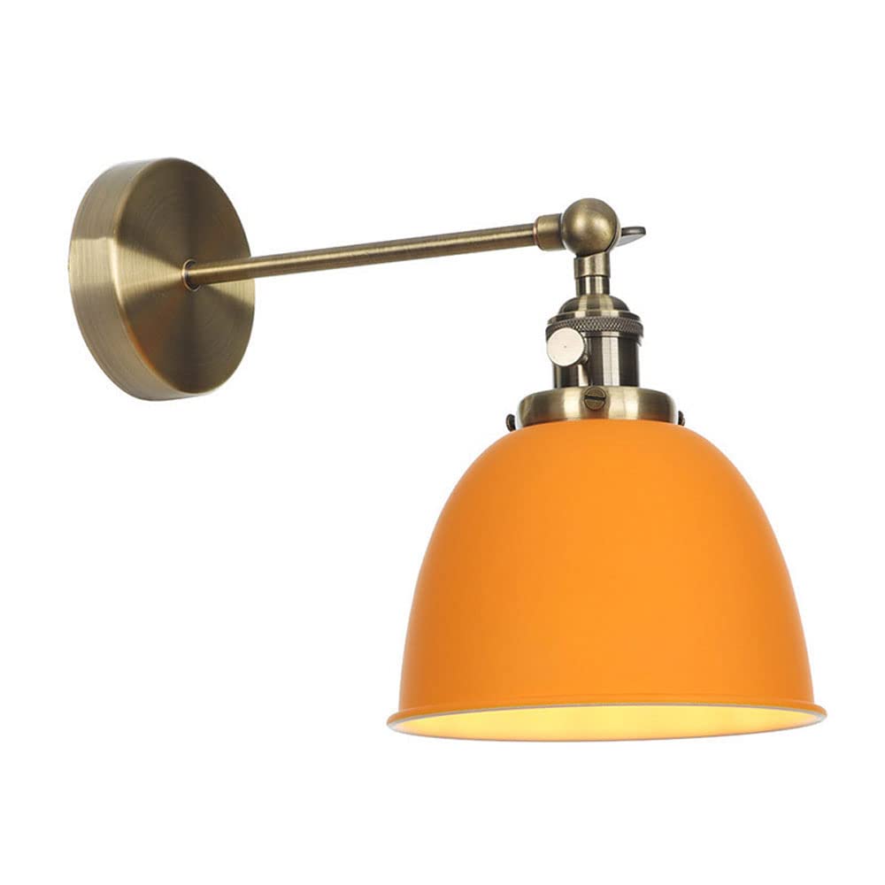 Kbuukyyxouy Orange Dining Room Decor Wall Sconce, Colorful Unique Decor Wall Lighting Fixture, Metal Indoor Minimalist Creative Wall Lamp, For E27 Warehouse Fireplace Wall Mount Light(Orange)