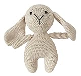  LOOP BABY - gehäkeltes Lamm Lukas - Kuscheltiere Lämmchen beige aus Bio-Baumwolle - waschbar - Häkelpuppe Lamm