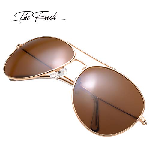 Image of The Fresh Classic Aviator Frame Light Color Lens XL Oversized Sunglasses Gift Box