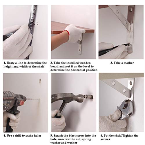 BUYGOO 2 staffe per mensole da parete, triangolari...