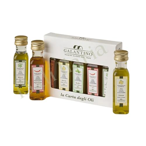 Pack Degustación 5 Aceites de Oliva Virgen Extra 20 ml | Gourmet Italiano, Prensado en Frío | Affiorato, Limón, Albahaca, Picante, Beltocco • Regalo Ideal • 13 di Ilaria