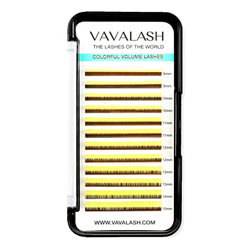 Image of Colored Lash Extensions 0.07mm D Curl Yellow Individual Volume Lashes Extensions 13-20 Mix Length Color Eyelash Extensions for Salon (Yellow 0.07-D, 13-20mm)