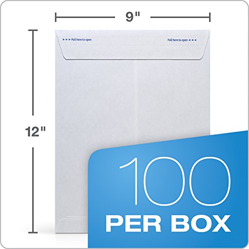 Ampad Fastrip Security Catalog Envelope, 9 Inch X 12 Inch, Peel & Seal Adhesive, Security Tint, Tear-Away Quick-Open Strip, White, 100 Per Box (73127) #TOP3