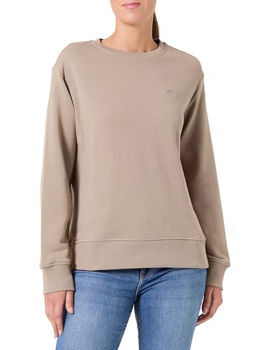 GANT Sudadera con Cuello en C para Mujer, Color Beige., XL