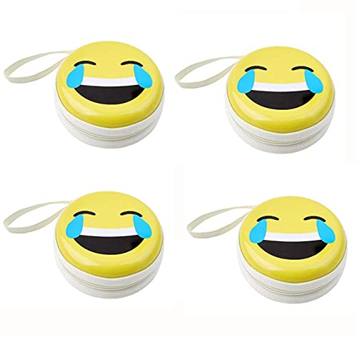Image of Stealodeal Round Aluminium Zipper Headphone Case Paris PC-04 |Pack of 4| (Multicolor) (All Earphones)