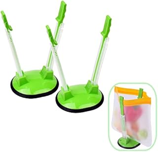 I3C 2PCS Baggy Rack Holder for Food Prep Bag, Sandwich Bag Holder, Food Storage Bags Clip for Zipper Bags Freezer Bags Food Prepare Bags Meal Planning Bag