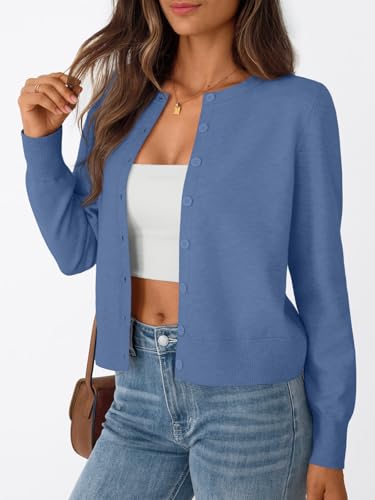 Image of Trendy Queen Lightweight Cardigan Sweaters for Women 2026 | Soft Knit Button-Down, Classic Fit Open-Front Layering Piece for Fall, Winter & Office Wear