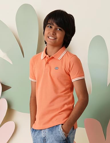 Image of Amazon Brand - Symbol Boys Cotton Rich Solid Polo Tshirt | Collar Tshirts | Half Sleeves | Plain-Regular Fit