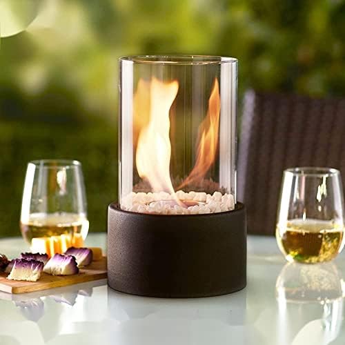 INMOZATA Tabletop Fireplace Portable Bio Ethanol Table Top Fire for Outdoor and Indoor, 60 Min Burn Time, Ideal for Valentine's Day, Christmas Day, Birthday etc