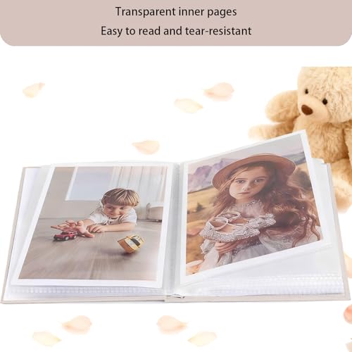 2 Pack Fotoalbum Einsteckalbum, Leinen-Fotoalben für 100 15,2 x 10,2 cm große Bilder, Fotoalbum Zum Einstecken mit Band