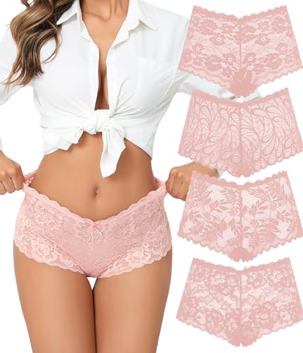 Image of Avidlove Women's Underwear Lace Boyshort Panties High Waist Cheeky Panty