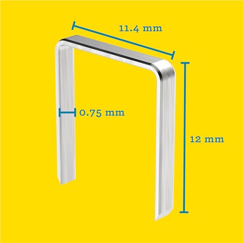 Rapid Tackerklammern Typ 53, 12 mm, Feindrahtklammern aus verzinktem Stahl, 1.080 Stück, für Holz, Stoffe und Textilien
