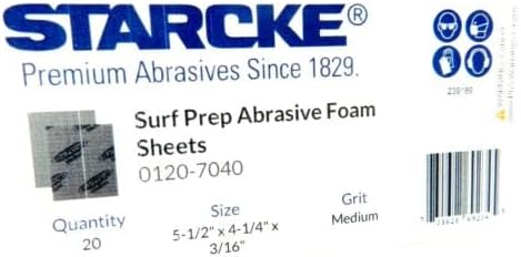Sanding Sponge Foam Back Pads 5-1/2" x 4-1/4" Medium Box of 20 Made in Germany