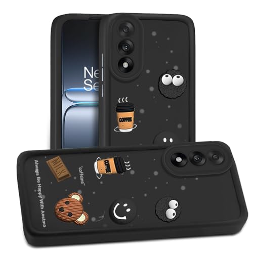 Image of AESTMO Back Case Cover for OnePlus Nord 5 5G Cover | Cute Fun Cartoon 3D Ball | Coffee Silicone Case | Full Body Protection | Camera Protection Back Cover for OnePlus Nord 5 5G (Black)