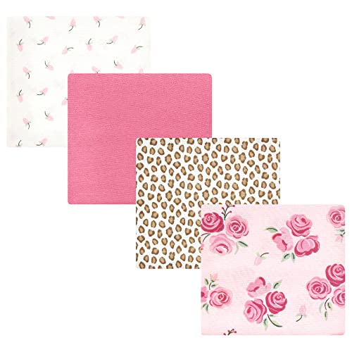 Image of Hudson Baby Unisex Baby Cotton Flannel Receiving Blankets, Blush Rose, One Size