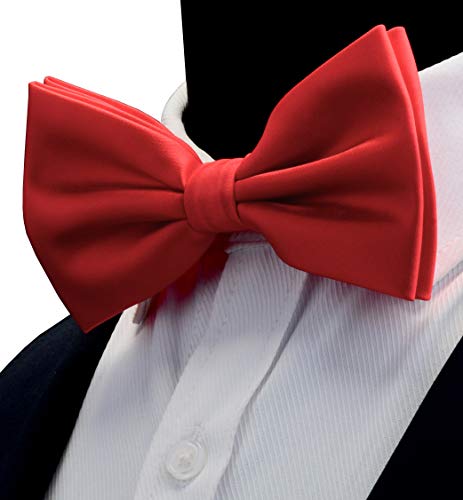 Image of GUSLESON Men's 3-pc Solid Color Bow Tie Gift Set - Double‑Fold Pre-Tied Bow Tie, Pocket Square, Cufflinks - Wedding Formal Party