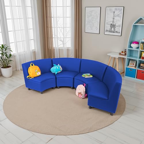 Image of FDP Kid Comfort Collective Modular Wedge Chairs, 4-Pack - Blue