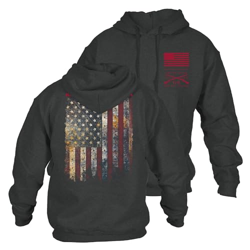 Grunt Style Red Blood Blue Collar Men's Pullover Hoodie (Dark Heather, XLarge)