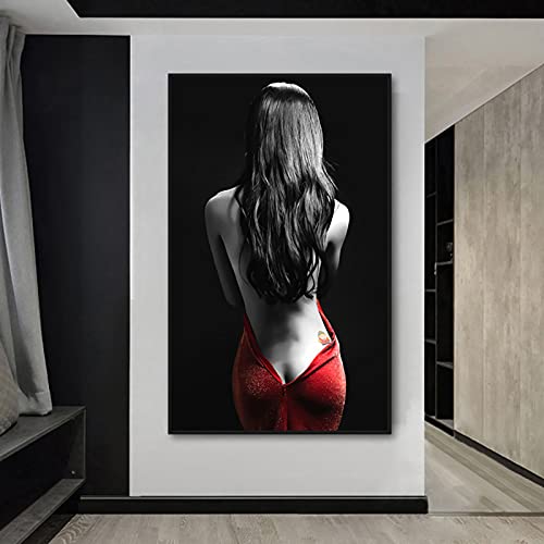 Toile murale de salon femme glamour décoration d'intérieur chic 70x100cm